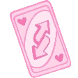 pink uno reverse card with hearts