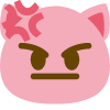 an upset pink…cat?