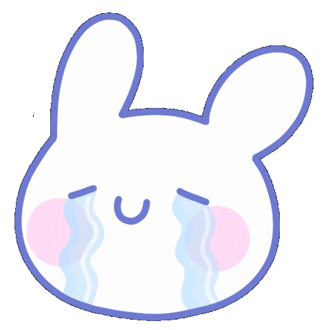 white cartoon bunny crying