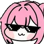 doro with the classic 'deal with it' meme pixel sunglasses