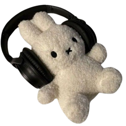 miffy plush wearing headphones