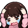girl covering her head while crying & shaking