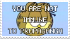 you are not immune to propaganda (garfield meme)